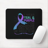 Teal Purple Ribbon For Suicide Prevention Awarenes マウスパッド (マウス)