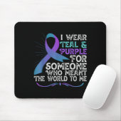 Teal Purple Ribbon For Suicide Prevention Awarenes マウスパッド (マウス)