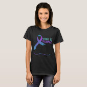 Teal Purple Ribbon For Suicide Prevention Awarenes Tシャツ (正面フル)