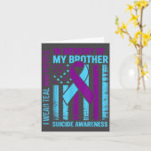 Teal Purple Ribbon Suicide Awareness Flag Brother  カード (黄色い花)