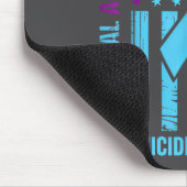 Teal Purple Ribbon Suicide Awareness Flag Brother  マウスパッド (コーナー)