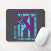 Teal Purple Ribbon Suicide Awareness Flag Brother  マウスパッド (マウス)
