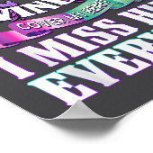 Teal Purple Ribbon Suicide Awareness Flag I Miss M ポスター (角)