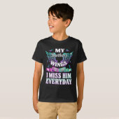 Teal Purple Ribbon Suicide Awareness Flag I Miss M Tシャツ (正面フル)