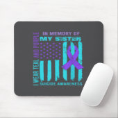 Teal Purple Ribbon Suicide Awareness Flag Sister B マウスパッド (マウス)