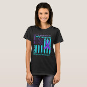 Teal Purple Ribbon Suicide Awareness Flag Sister B Tシャツ (正面フル)