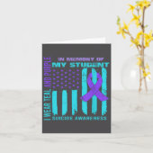 Teal Purple Ribbon Suicide Awareness Flag Student カード (黄色い花)