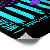 Teal Purple Ribbon Suicide Awareness Flag Student  ポスター (角)