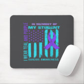 Teal Purple Ribbon Suicide Awareness Flag Student マウスパッド (マウス)