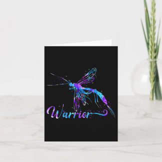 Teal Purple Semicolon Dragonfly Suicide Prevention カード