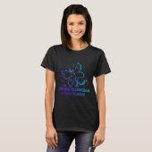 Teal Purple Semicolon Dragonfly Suicide Prevention Tシャツ (正面フル)