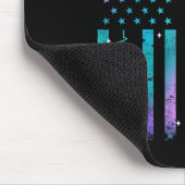Teal Purple Us Usa Flag Suicide Prevention Awarene マウスパッド (コーナー)