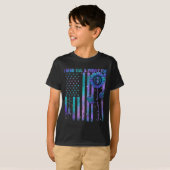 Teal Purple Us Usa Flag Suicide Prevention Awarene Tシャツ (正面フル)