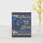 Teal Purple You Suicide Prevention Awareness Month カード (黄色い花)