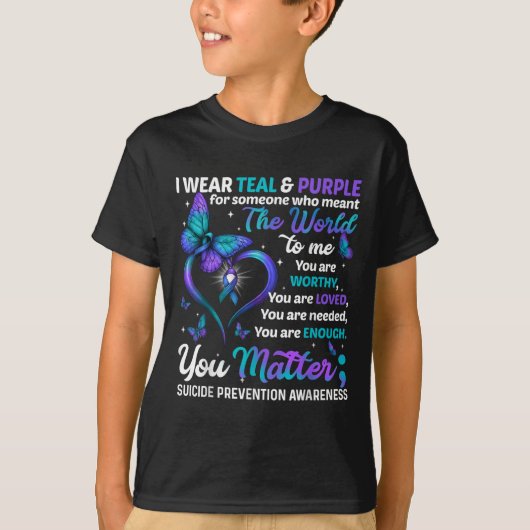 Teal Purple You Suicide Prevention Awareness Month Tシャツ (正面)