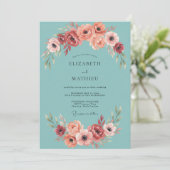 Teal Radiant Anemone Wedding 招待状 (スタンド正面)