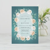 Teal Ravishing Floral Wedding 招待状 (スタンド正面)