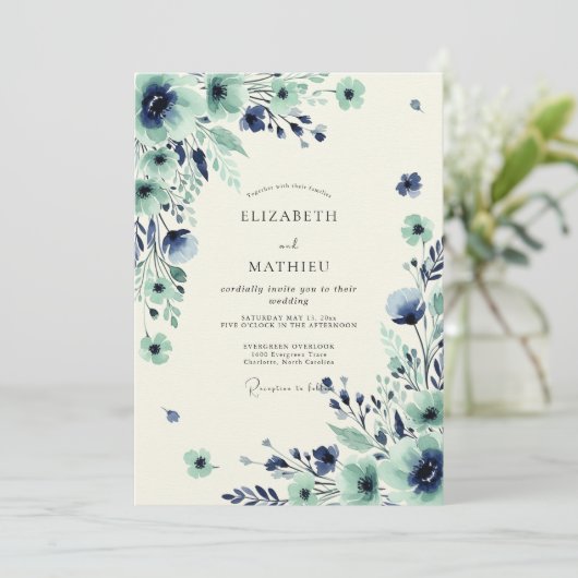 Teal Ravishing Spring Wedding 招待状 (スタンド正面)