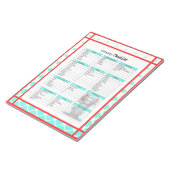 Teal Red Roses Sugar Skull Grocery List ノートパッド (アングル)