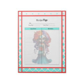 Teal Red Roses Sugar Skull Recipes ノートパッド (回転)