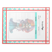 Teal Red Roses Sugar Skull Recipes ノートパッド (正面)