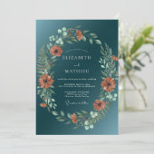 Teal Resplendent Autumnal Wedding 招待状 (スタンド正面)