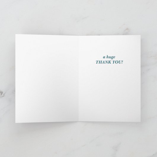 Teal Retro Pattern Thank You Card Funny Gratitude カード (内部)