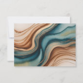 Teal Roses and Bronze Leaves Wedding セーブザデート (裏面)