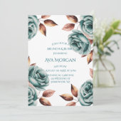 Teal Roses and Copper Leaves Brunch & Bubbly 招待状 (スタンド正面)