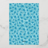 Teal Roses Elegant Silver Floral Quinceanera 箔招待状 (裏面)