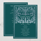 Teal Royal Medieval Silver Sword Wedding Program プログラム (正面/裏面)