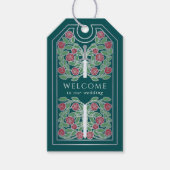 Teal Royal Medieval Silver Sword Wedding Welcome ギフトタグ (正面)