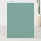 Teal Satin Folded Wedding Thank You Card サンキューカード (裏面)