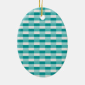 Teal Shades Color Blocks with Light Gray セラミックオーナメント (裏面)