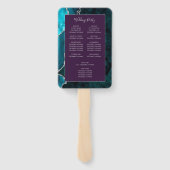Teal Silver Agate Purple Wedding Program ハンドファン (裏面)