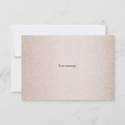 Teal Silver Floral Copper Butterfly Tan Wedding サンキューカード (裏面)