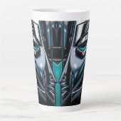 Teal & Silver Profile カフェラテマグ (正面)