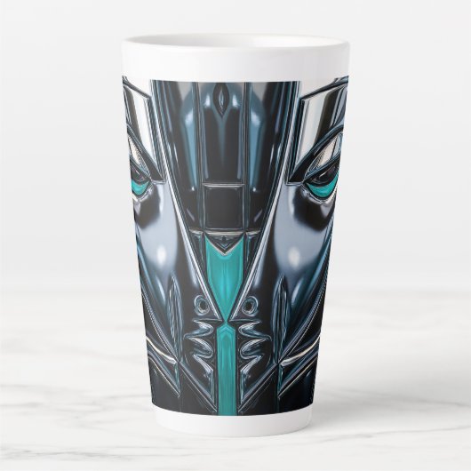 Teal & Silver Profile カフェラテマグ (正面)