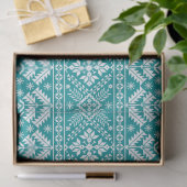 Teal Snowflake & Floral Fair Isle Christmas 薄葉紙 (ギフト)