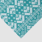 Teal Snowflake & Floral Fair Isle Christmas 薄葉紙 (詳細)