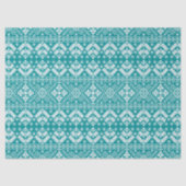 Teal Snowflake & Floral Fair Isle Christmas 薄葉紙 (正面)