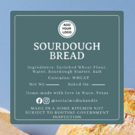 Teal Sourdough Ingredient Cottage Law Sticker スクエアシール