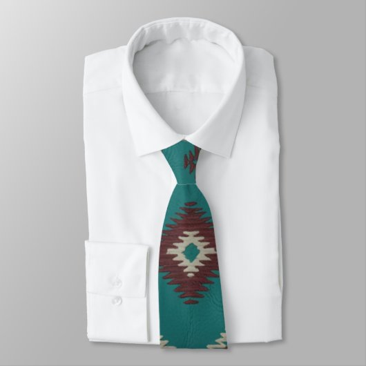 Teal Southwest Navajo Geometric ネクタイ (タイ)