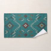 Teal Southwest Navajo Geometric バスタオルセット (ハンドタオル)