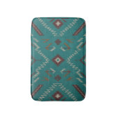 Teal Southwest Navajo Geometric バスマット (正面縦)