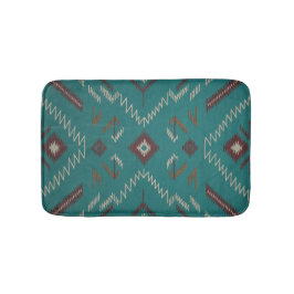 Teal Southwest Navajo Geometric バスマット