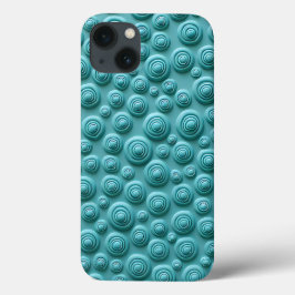 Teal Spiral Pattern iPhone Case Stylish Look iPhone 13ケース