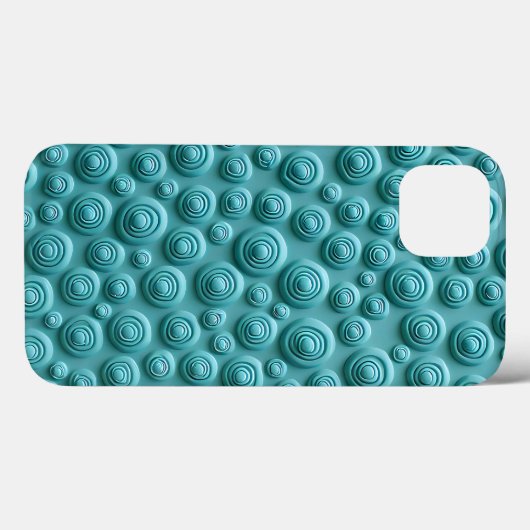 Teal Spiral Pattern iPhone Case Stylish Look Case-Mate iPhoneケース (裏面 (横))