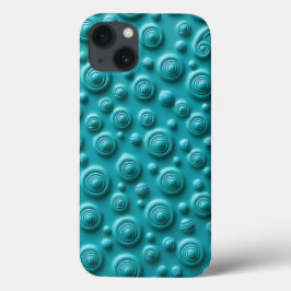 Teal Spiral Texture iPhone Case Cool Design iPhone 13ケース
