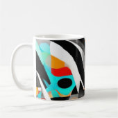 Teal Splash Abstract Waves コーヒーマグカップ (左)